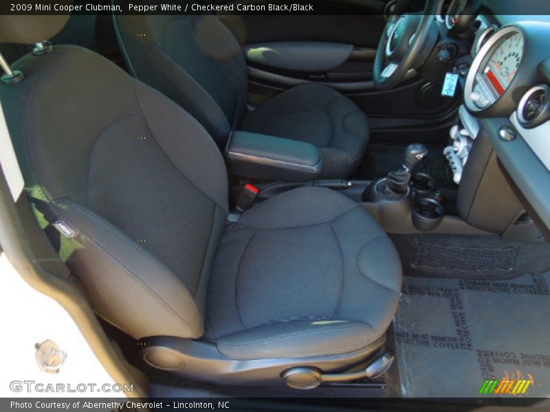Pepper White / Checkered Carbon Black/Black 2009 Mini Cooper Clubman