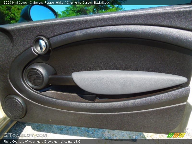 Pepper White / Checkered Carbon Black/Black 2009 Mini Cooper Clubman