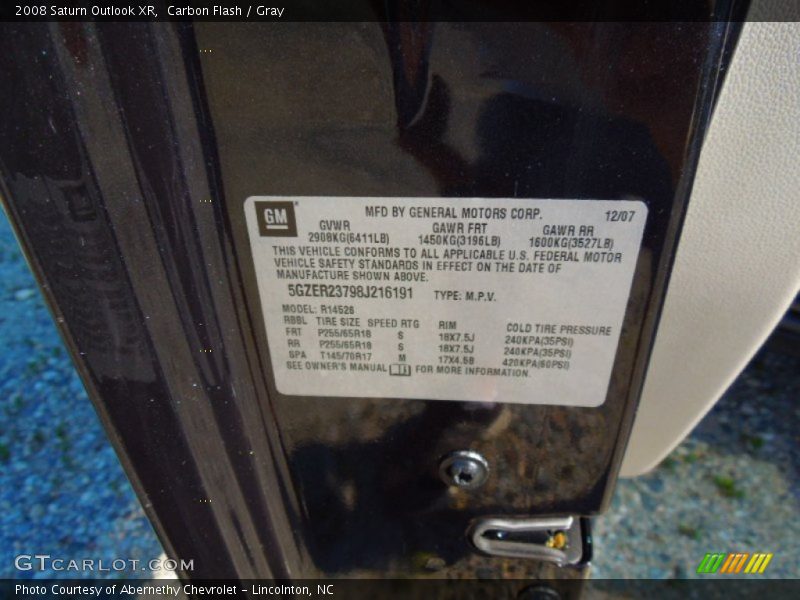 Carbon Flash / Gray 2008 Saturn Outlook XR