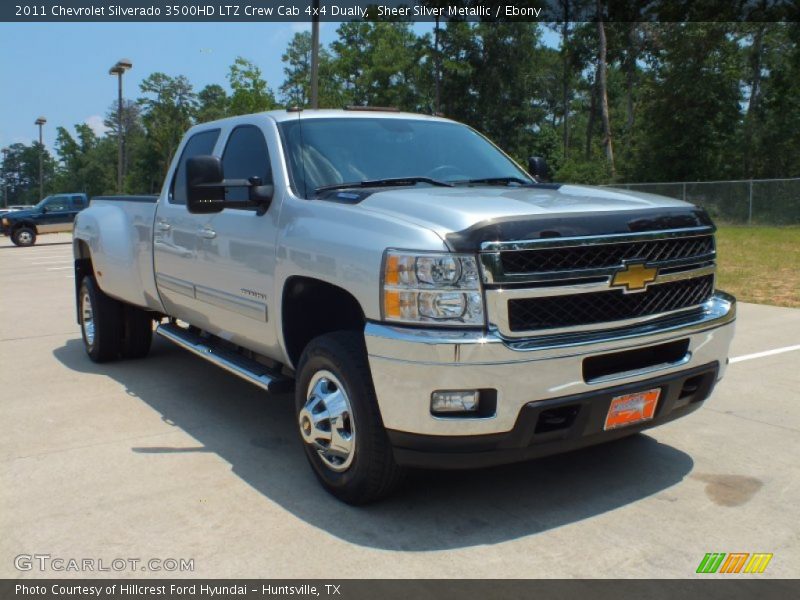 Sheer Silver Metallic / Ebony 2011 Chevrolet Silverado 3500HD LTZ Crew Cab 4x4 Dually