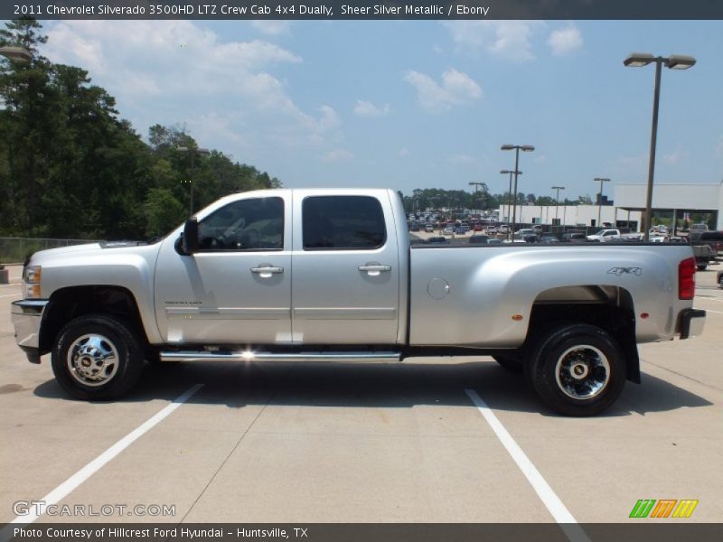 Sheer Silver Metallic / Ebony 2011 Chevrolet Silverado 3500HD LTZ Crew Cab 4x4 Dually