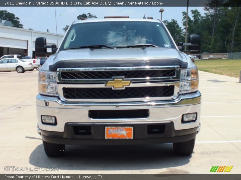 Sheer Silver Metallic / Ebony 2011 Chevrolet Silverado 3500HD LTZ Crew Cab 4x4 Dually