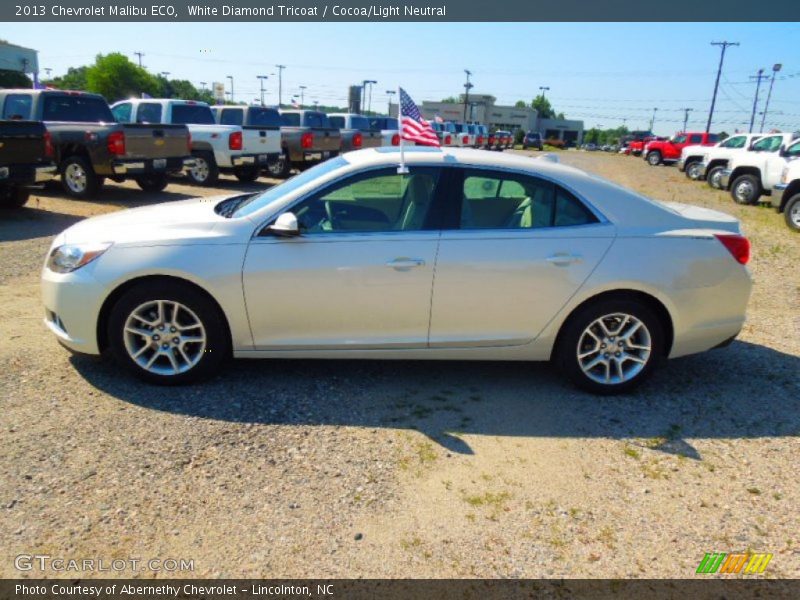 White Diamond Tricoat / Cocoa/Light Neutral 2013 Chevrolet Malibu ECO