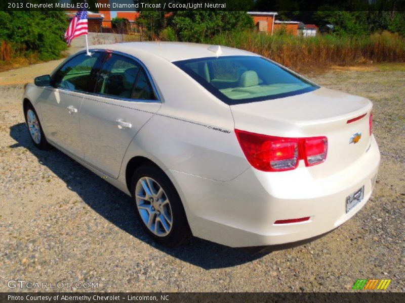 White Diamond Tricoat / Cocoa/Light Neutral 2013 Chevrolet Malibu ECO