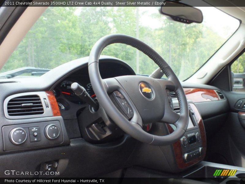 Sheer Silver Metallic / Ebony 2011 Chevrolet Silverado 3500HD LTZ Crew Cab 4x4 Dually
