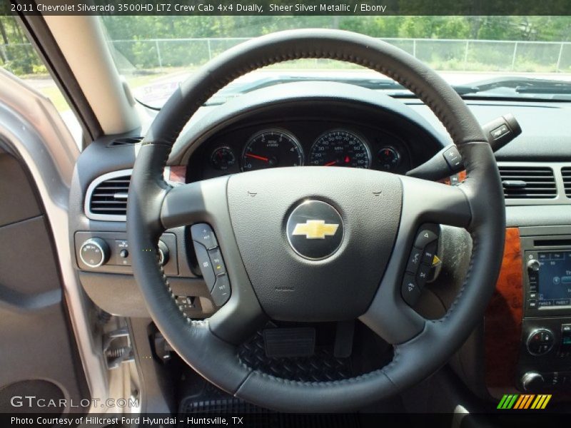 Sheer Silver Metallic / Ebony 2011 Chevrolet Silverado 3500HD LTZ Crew Cab 4x4 Dually