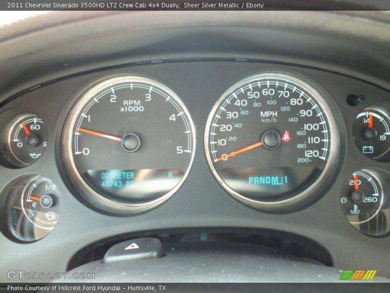 Sheer Silver Metallic / Ebony 2011 Chevrolet Silverado 3500HD LTZ Crew Cab 4x4 Dually