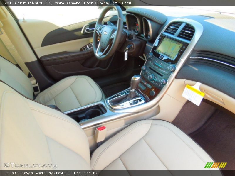 White Diamond Tricoat / Cocoa/Light Neutral 2013 Chevrolet Malibu ECO