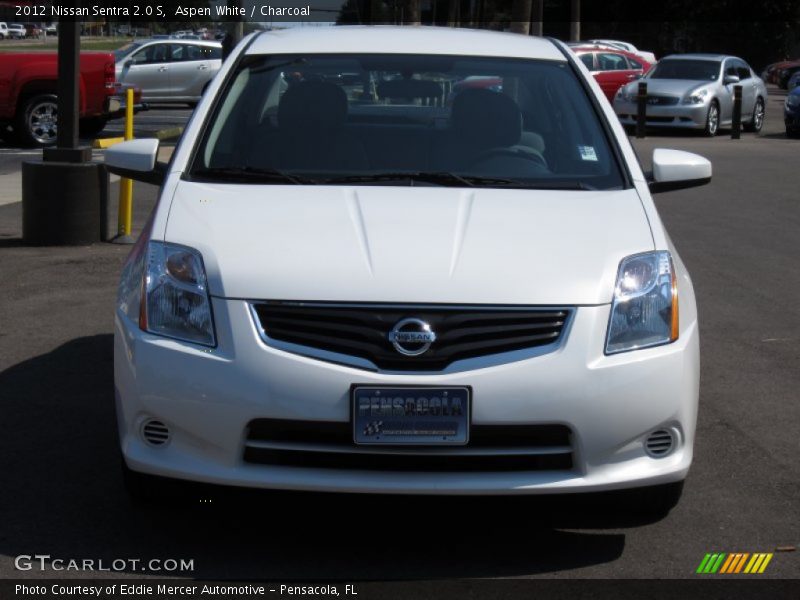 Aspen White / Charcoal 2012 Nissan Sentra 2.0 S