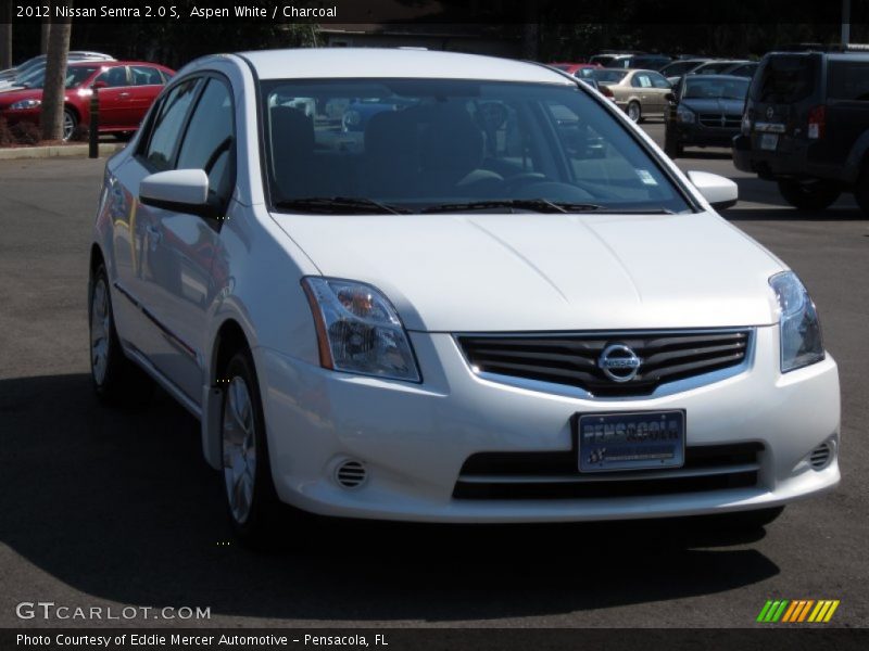 Aspen White / Charcoal 2012 Nissan Sentra 2.0 S