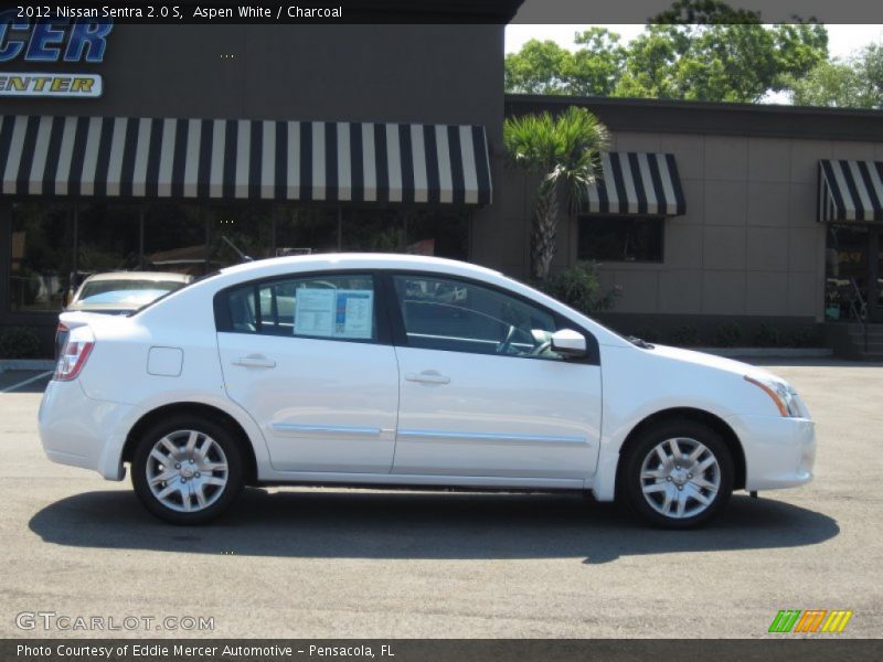 Aspen White / Charcoal 2012 Nissan Sentra 2.0 S
