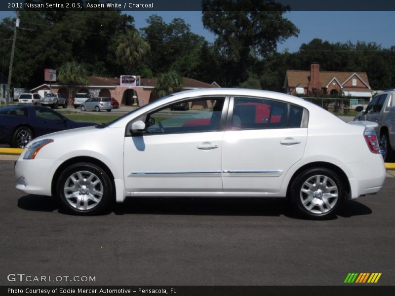 Aspen White / Charcoal 2012 Nissan Sentra 2.0 S