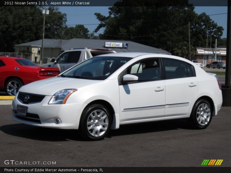 Aspen White / Charcoal 2012 Nissan Sentra 2.0 S
