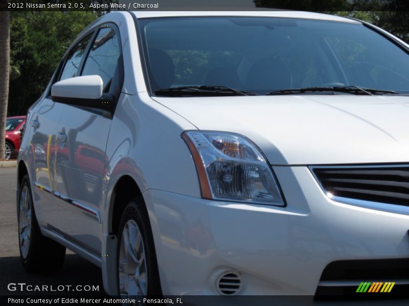 Aspen White / Charcoal 2012 Nissan Sentra 2.0 S