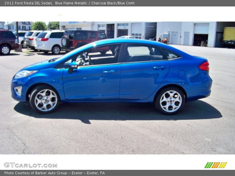 Blue Flame Metallic / Charcoal Black/Blue Cloth 2011 Ford Fiesta SEL Sedan