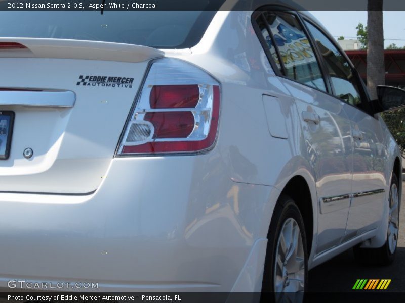 Aspen White / Charcoal 2012 Nissan Sentra 2.0 S
