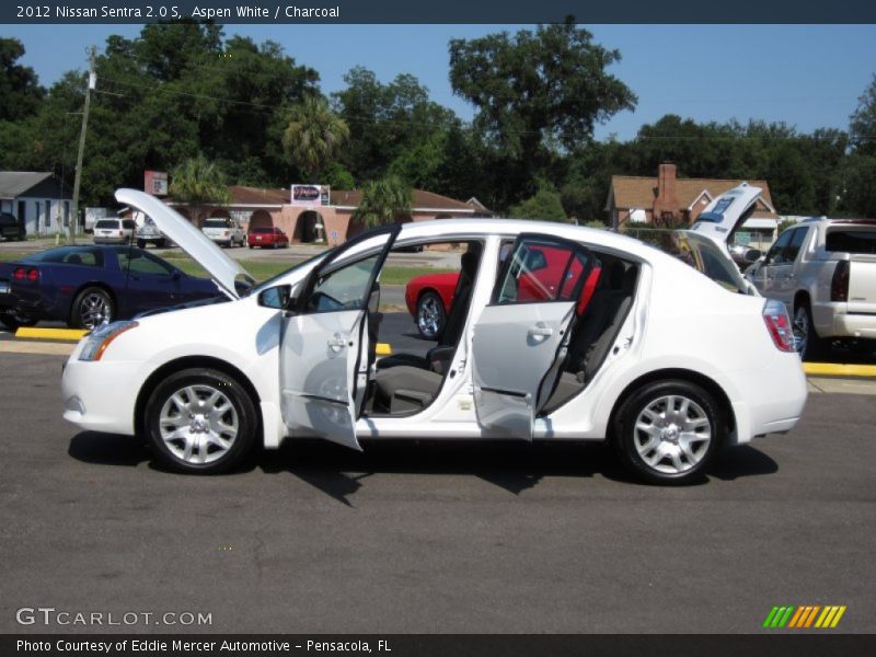 Aspen White / Charcoal 2012 Nissan Sentra 2.0 S