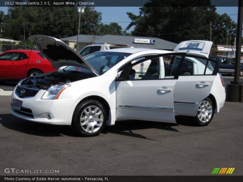 Aspen White / Charcoal 2012 Nissan Sentra 2.0 S
