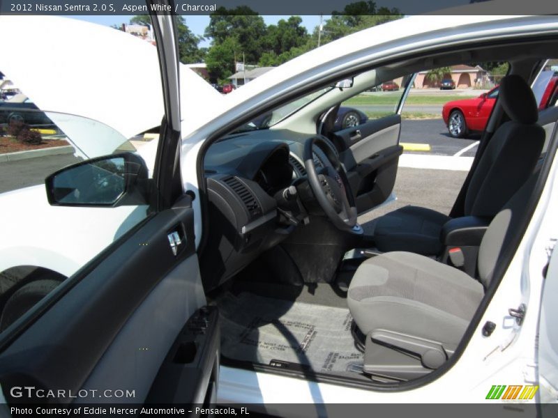 Aspen White / Charcoal 2012 Nissan Sentra 2.0 S