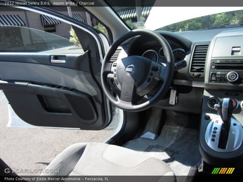 Aspen White / Charcoal 2012 Nissan Sentra 2.0 S