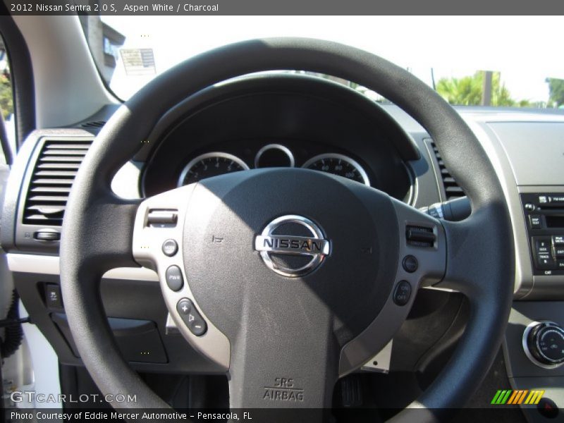 Aspen White / Charcoal 2012 Nissan Sentra 2.0 S