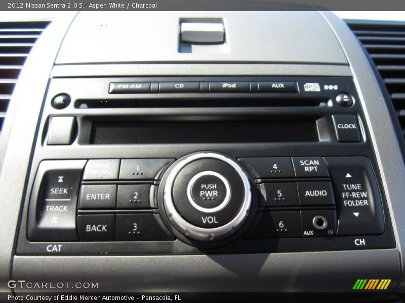 Aspen White / Charcoal 2012 Nissan Sentra 2.0 S