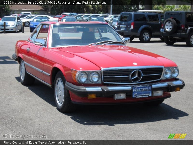 Signal Red / Parchment 1989 Mercedes-Benz SL Class 560 SL Roadster