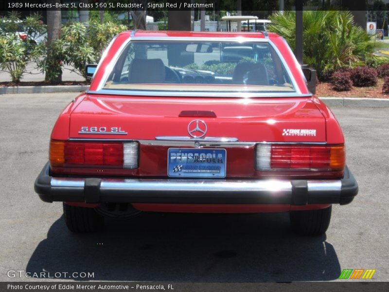 Signal Red / Parchment 1989 Mercedes-Benz SL Class 560 SL Roadster