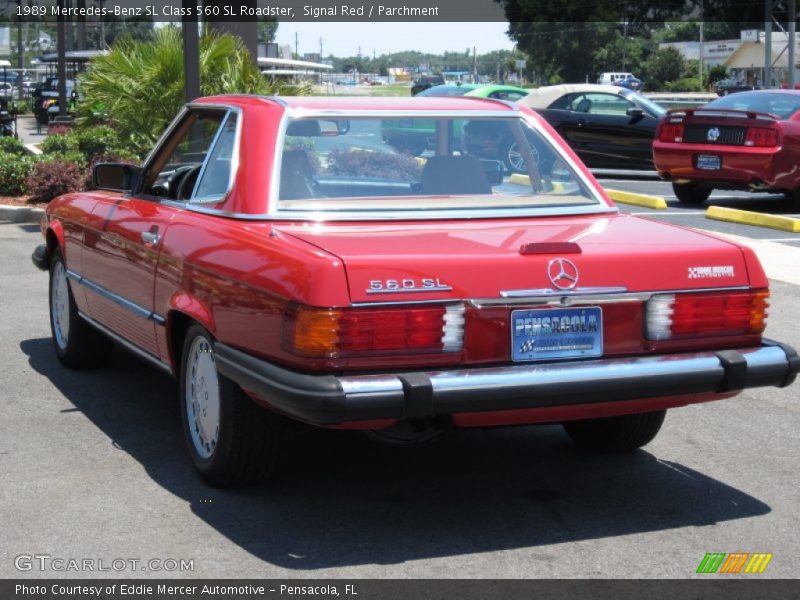 Signal Red / Parchment 1989 Mercedes-Benz SL Class 560 SL Roadster