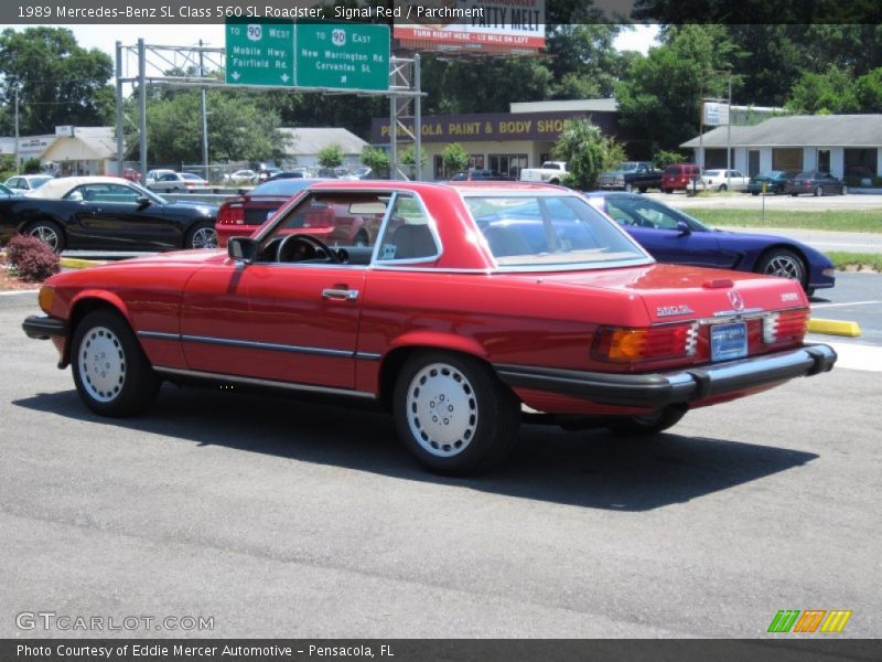 Signal Red / Parchment 1989 Mercedes-Benz SL Class 560 SL Roadster