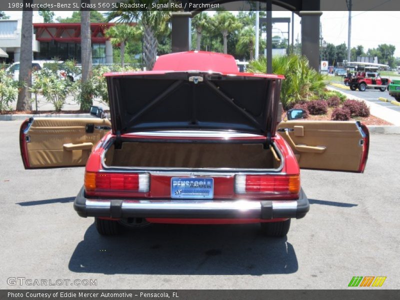 Signal Red / Parchment 1989 Mercedes-Benz SL Class 560 SL Roadster