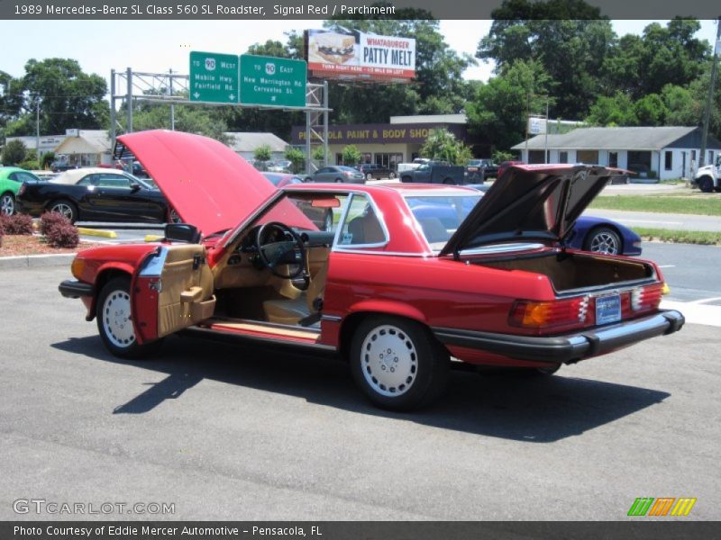 Signal Red / Parchment 1989 Mercedes-Benz SL Class 560 SL Roadster