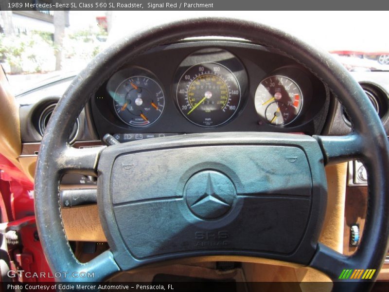 Signal Red / Parchment 1989 Mercedes-Benz SL Class 560 SL Roadster