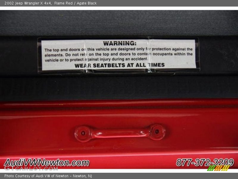 Flame Red / Agate Black 2002 Jeep Wrangler X 4x4