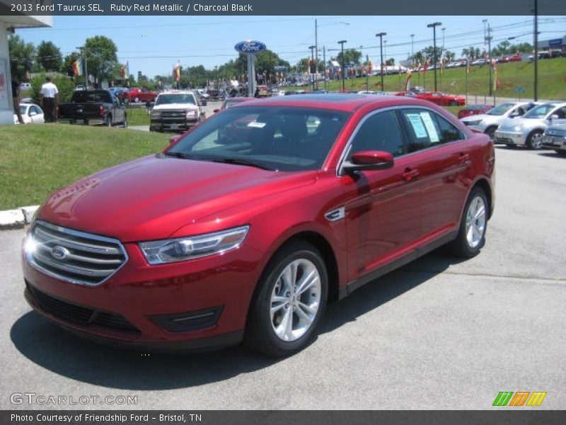 Ruby Red Metallic / Charcoal Black 2013 Ford Taurus SEL