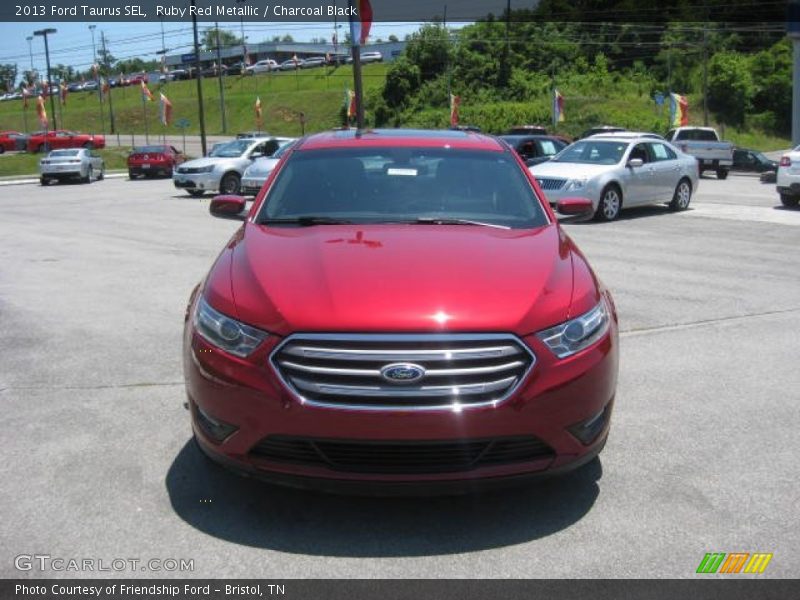 Ruby Red Metallic / Charcoal Black 2013 Ford Taurus SEL