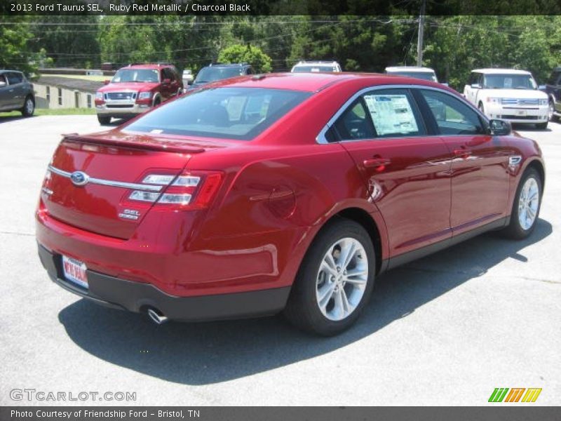 Ruby Red Metallic / Charcoal Black 2013 Ford Taurus SEL