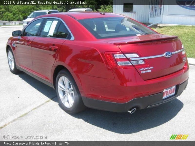 Ruby Red Metallic / Charcoal Black 2013 Ford Taurus SEL