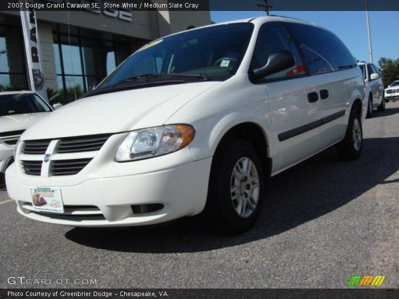 Stone White / Medium Slate Gray 2007 Dodge Grand Caravan SE
