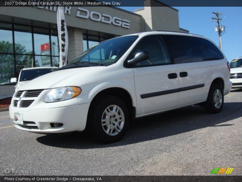 Stone White / Medium Slate Gray 2007 Dodge Grand Caravan SE