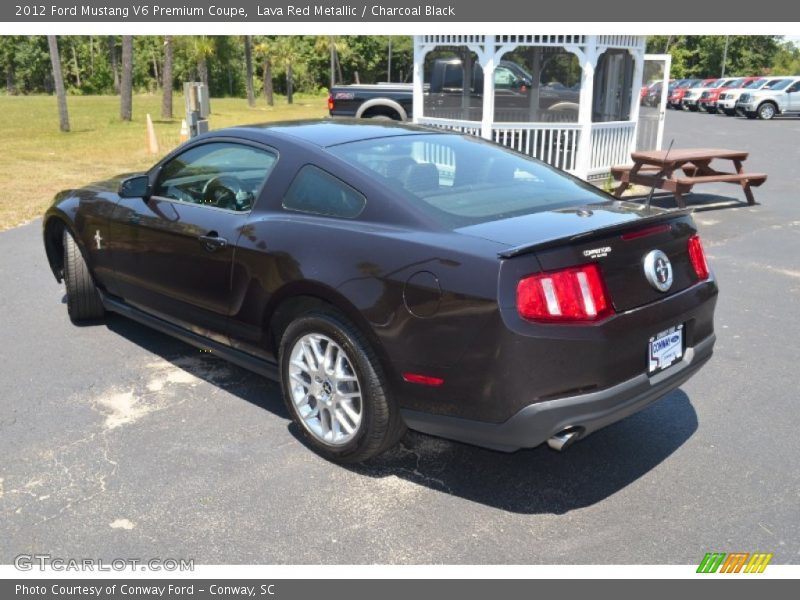 Lava Red Metallic / Charcoal Black 2012 Ford Mustang V6 Premium Coupe