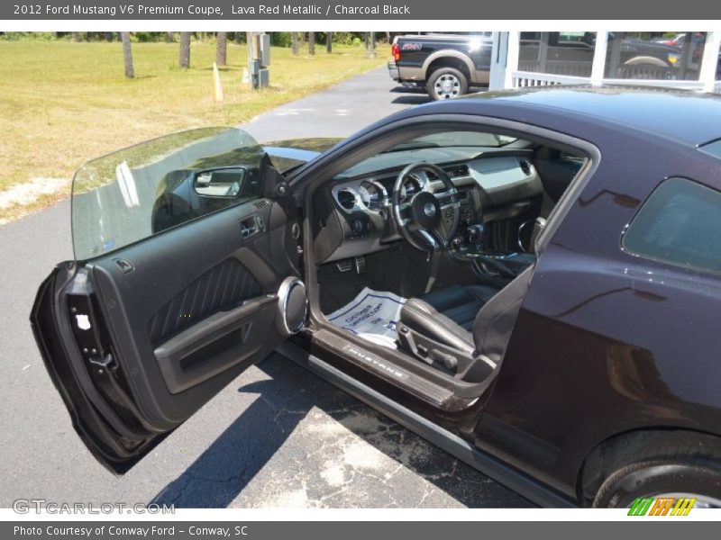 Lava Red Metallic / Charcoal Black 2012 Ford Mustang V6 Premium Coupe