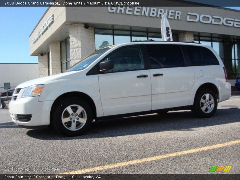 Stone White / Medium Slate Gray/Light Shale 2008 Dodge Grand Caravan SE