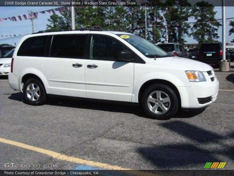 Stone White / Medium Slate Gray/Light Shale 2008 Dodge Grand Caravan SE
