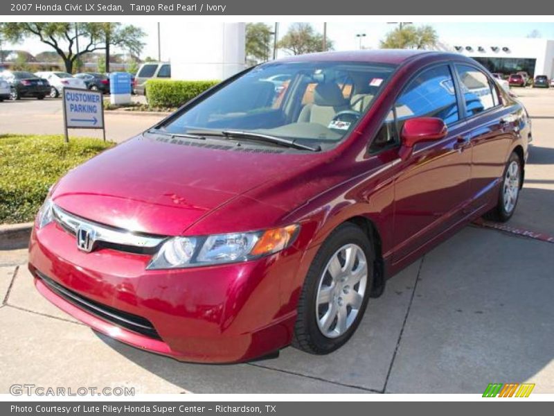 Tango Red Pearl / Ivory 2007 Honda Civic LX Sedan