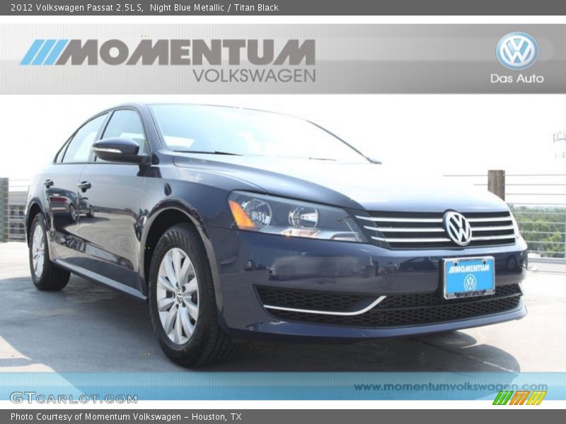 Night Blue Metallic / Titan Black 2012 Volkswagen Passat 2.5L S