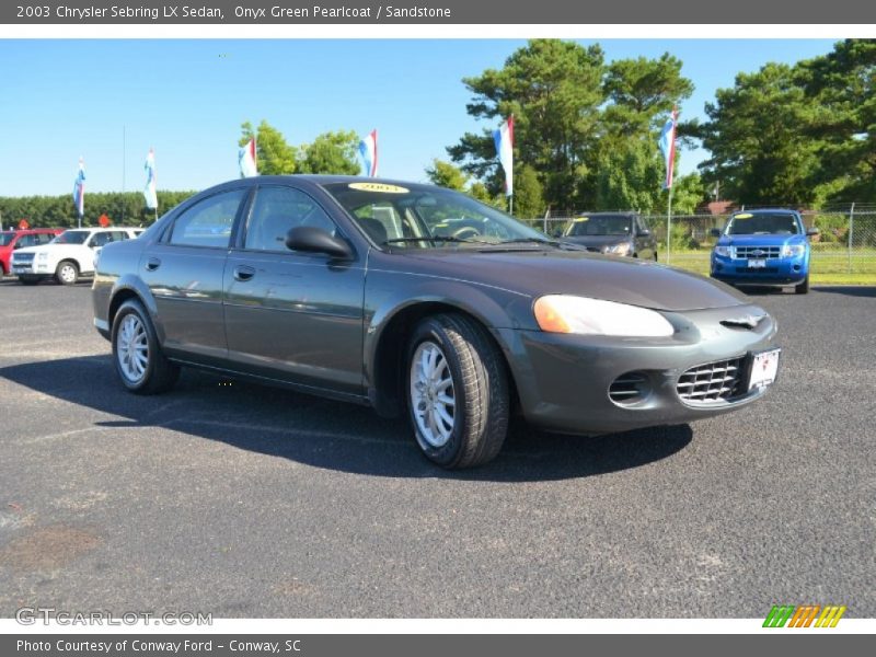 Onyx Green Pearlcoat / Sandstone 2003 Chrysler Sebring LX Sedan