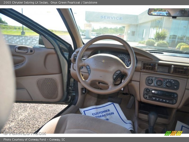 Onyx Green Pearlcoat / Sandstone 2003 Chrysler Sebring LX Sedan