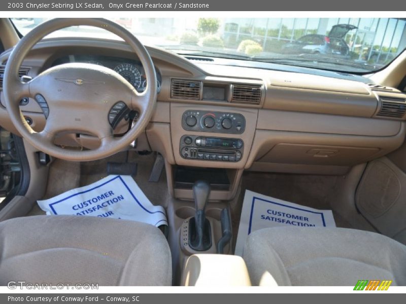 Onyx Green Pearlcoat / Sandstone 2003 Chrysler Sebring LX Sedan
