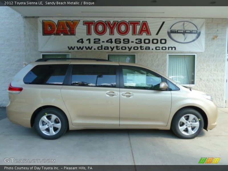 Sandy Beach Metallic / Bisque 2012 Toyota Sienna LE